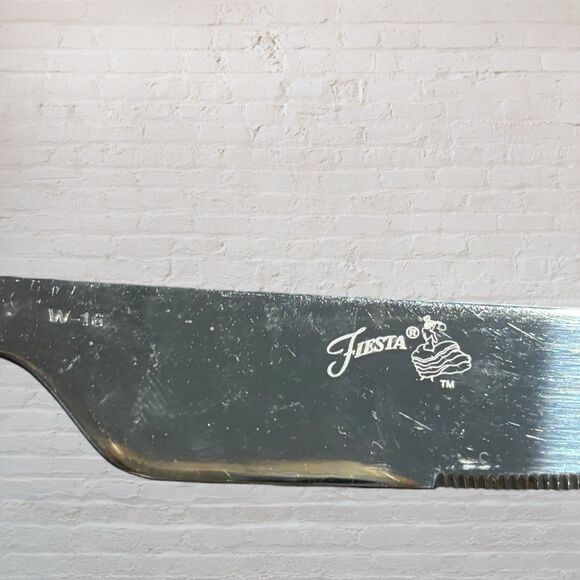 Vintage Fiesta Japan W-16 Stainless Steel Knives Set of 5 Green Handles MCM - Picture 5 of 6